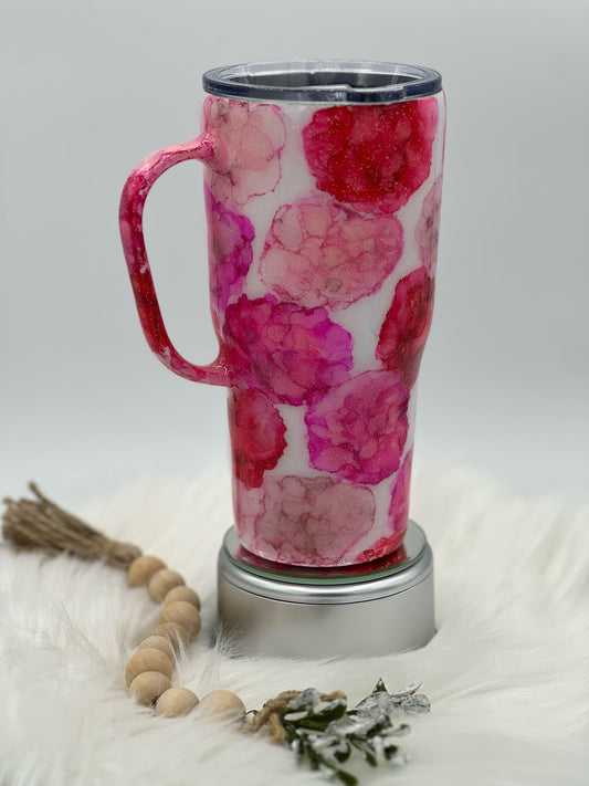 24 oz. Curved Tumbler with Handle (MULTI COLOR SWIRL with GLITTER)