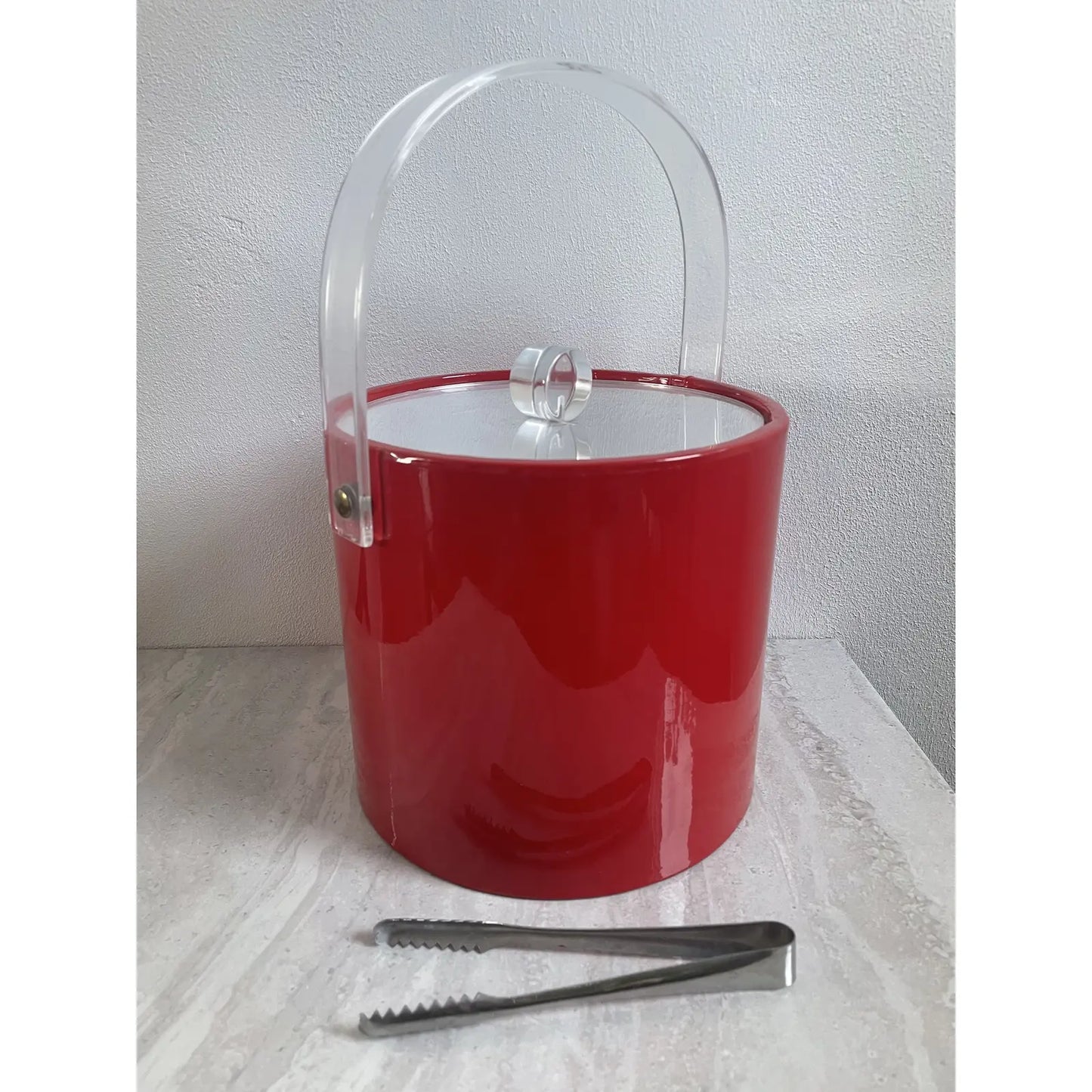 Mid-Century Georges Briard Red Vinyl and Lucite Ice Bucket – Reify Art ...