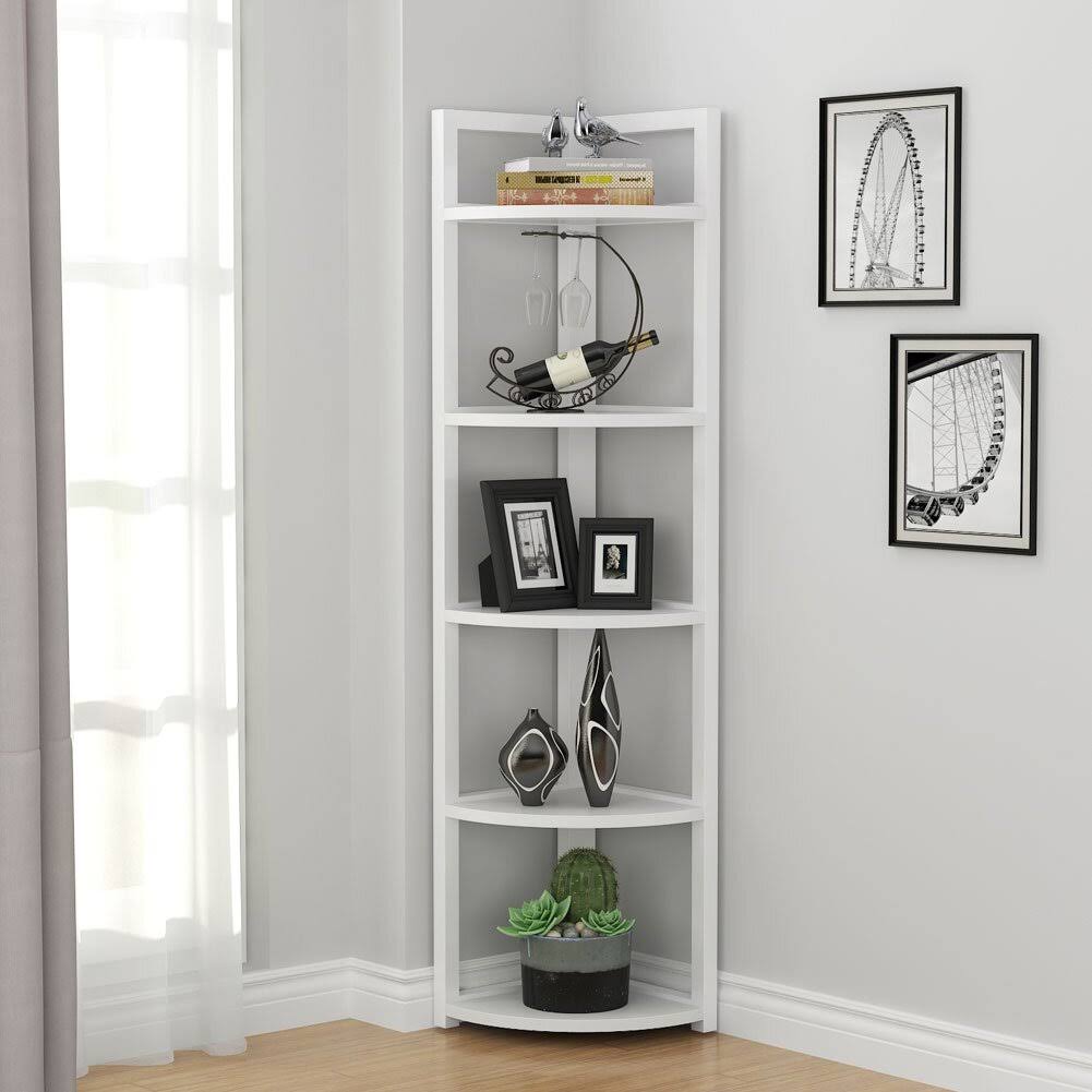 Adinda 5 Shelves Triangle Corner Shelf Latitude Run Finish: Black