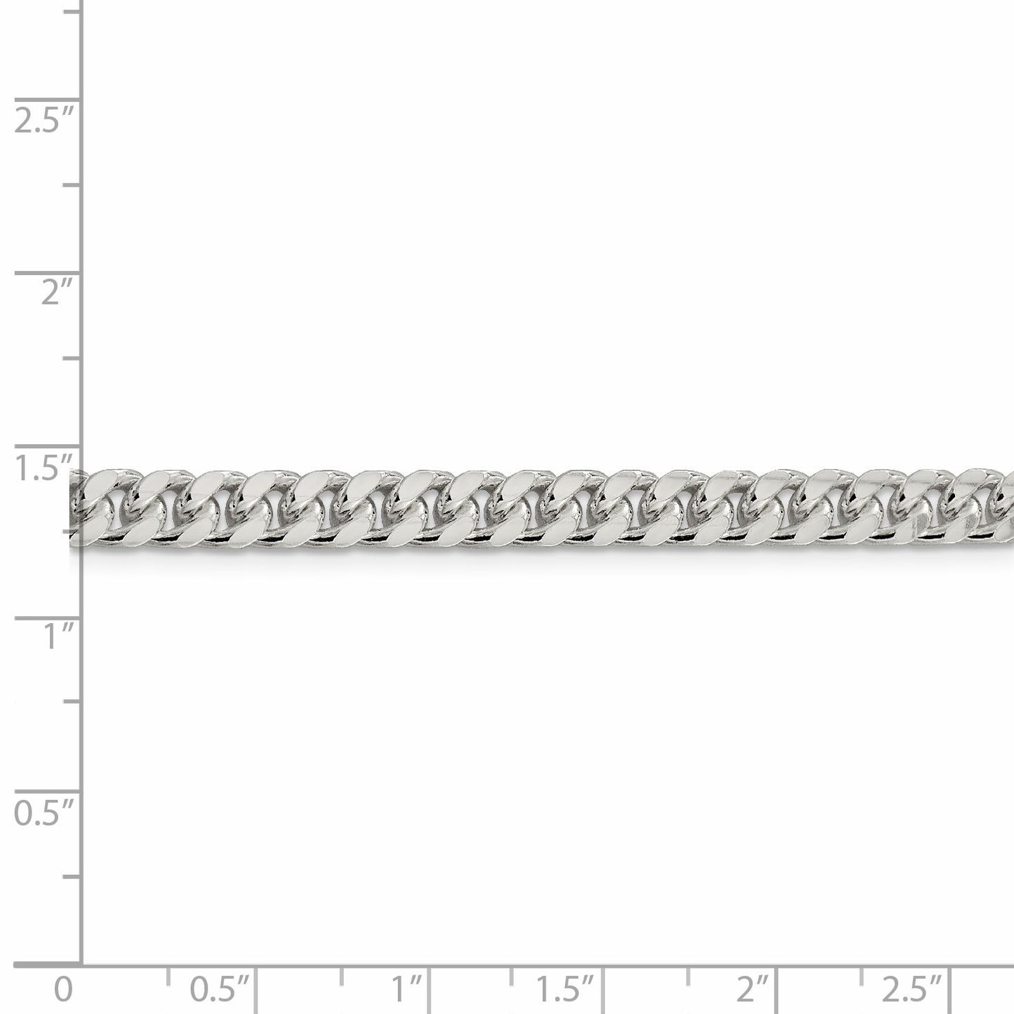 Primal Silver Sterling Silver 6.00mm Domed Curb Chain Bracelet