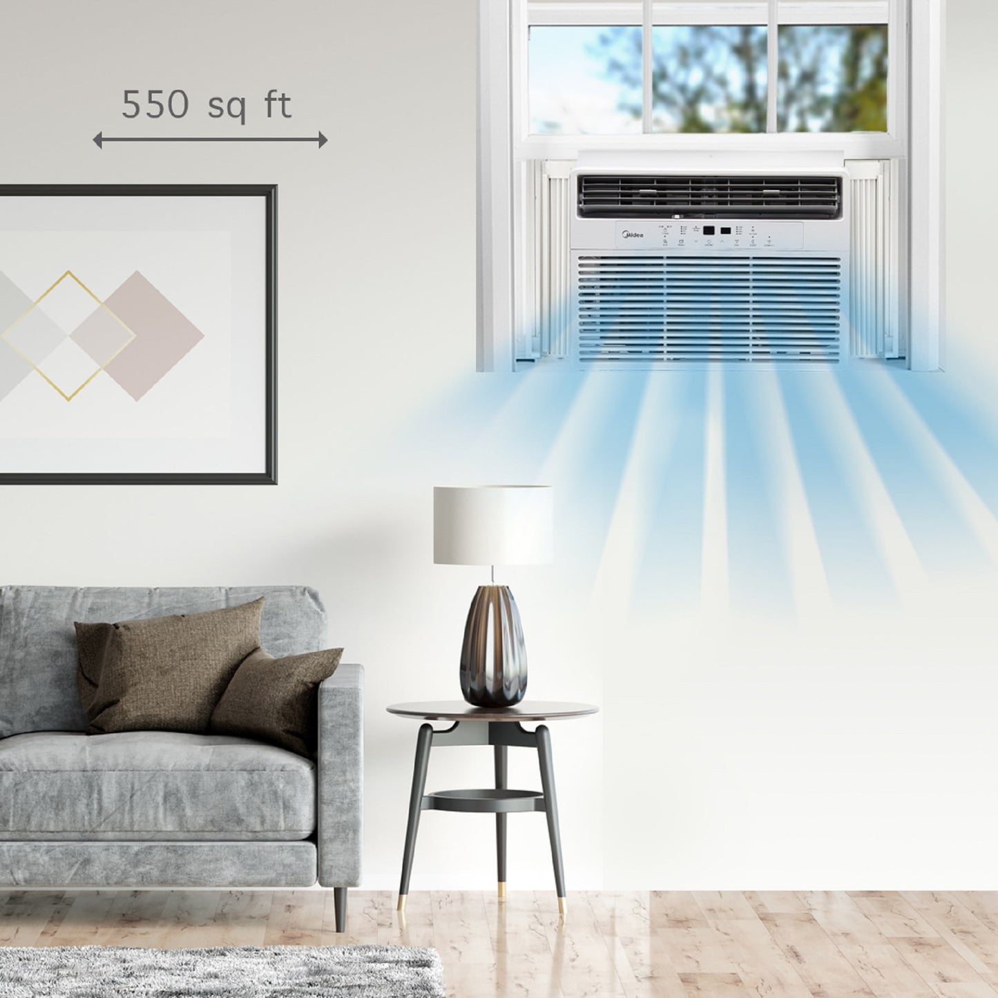 Midea 14,500 BTU 115V Smart Window Air Conditioner with Remote, MAW15S1WWT