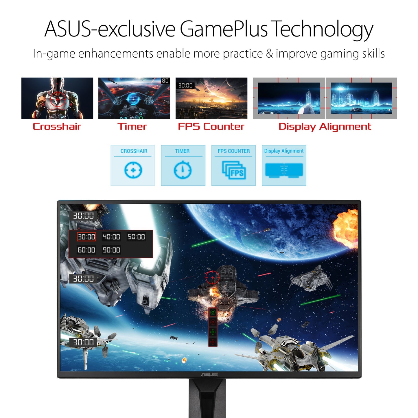 ASUS 24.5" 1080P Gaming Monitor (VG258QR) - Full HD, 165Hz (Supports 144Hz), 0.5ms, Extreme Low Motion Blur, Speaker, Adaptive-Sync, G-SYNC Compatible, VESA Mountable, DisplayPort, HDMI, DVI-D