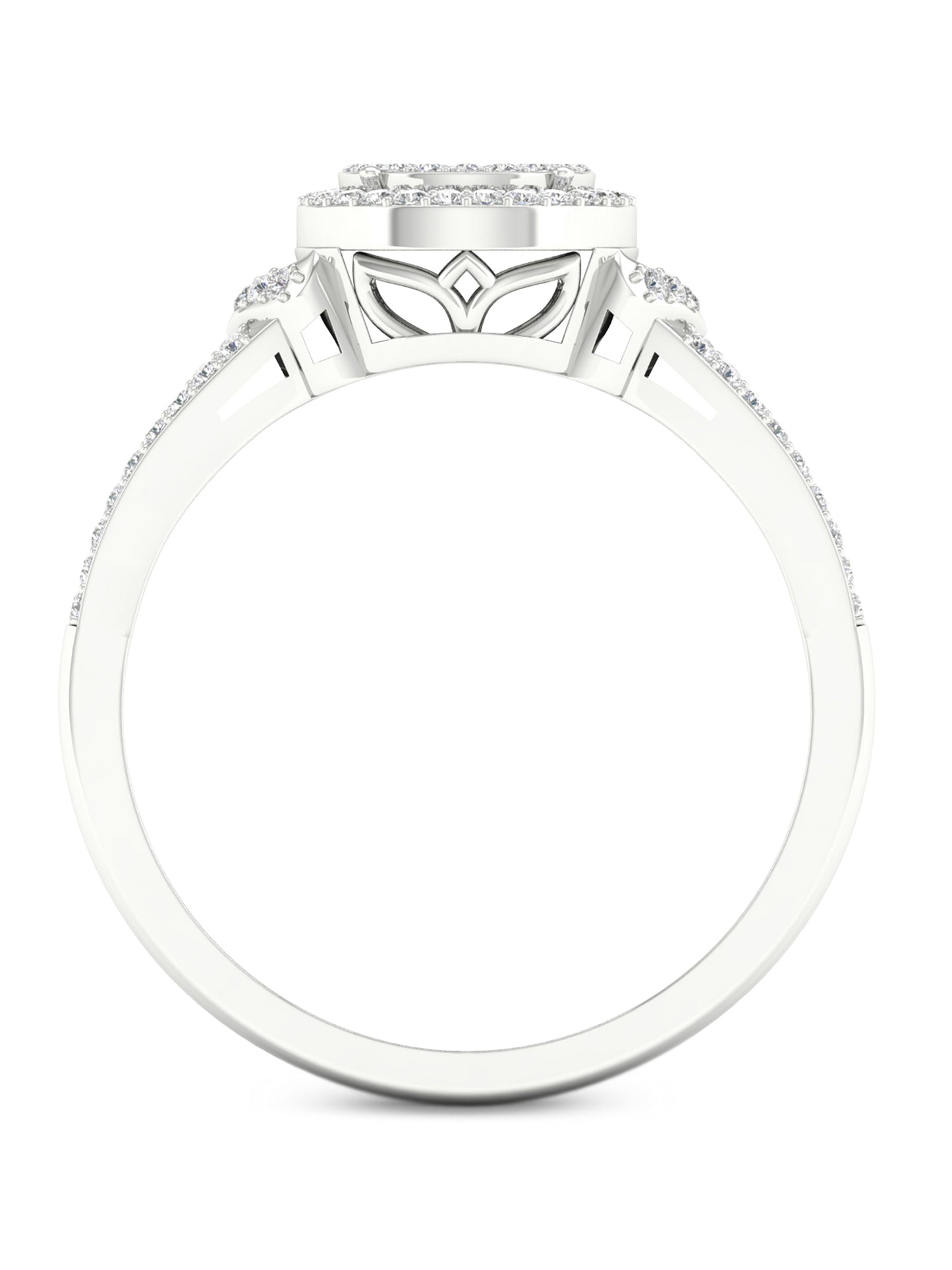 Imperial 1/4Ct TDW Diamond 10K White Gold Halo Engagement Ring