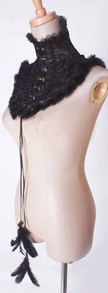 S-126 Lace and Fur Neck Corset – Sparx and Mace