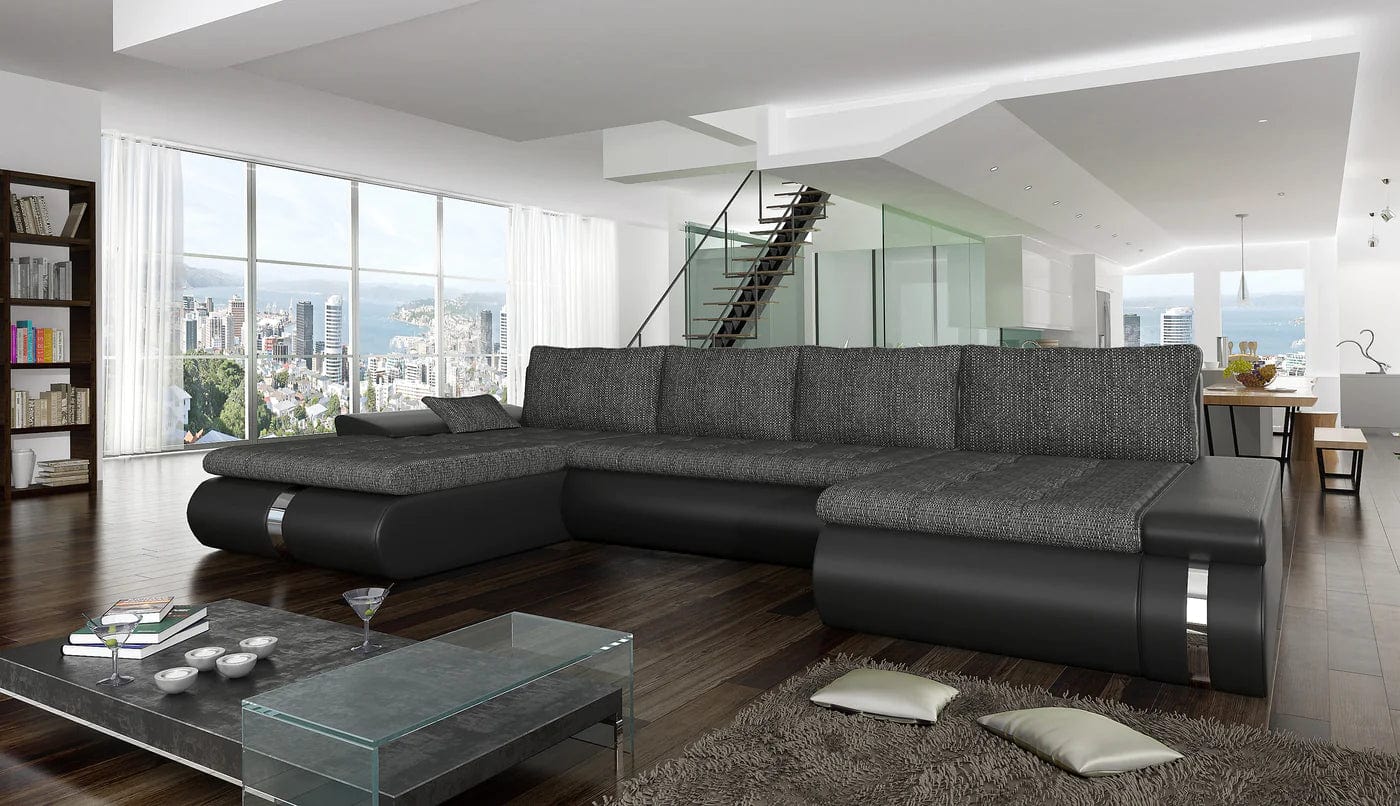 Maxima House Sectional Sofa with FULL XL sleeper and storage FADO LUX WN0036