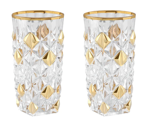 gold water glasses