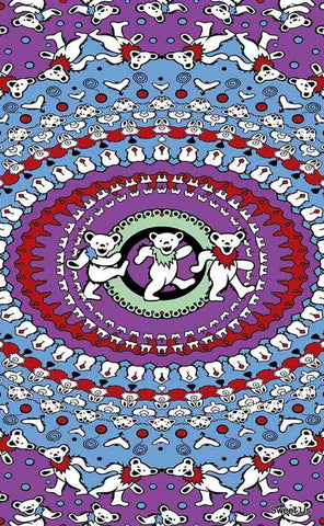 grateful dead multi dancing bear tapestry