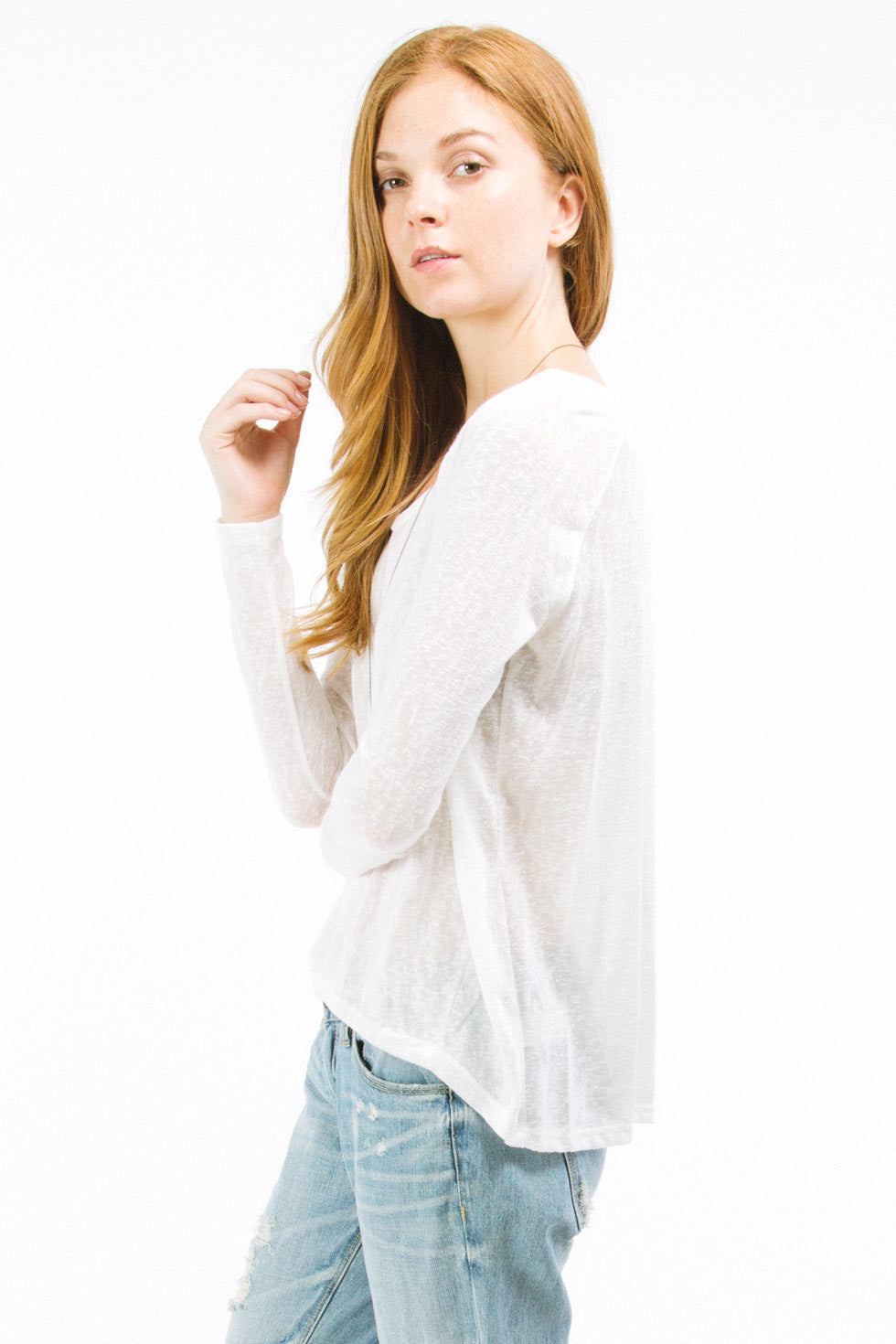 White High Low Long Sleeve Top – Always Me