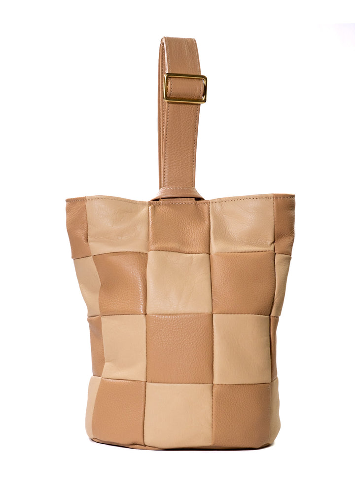 PRIMECUT: CHECKERED LEATHER SLING BAG