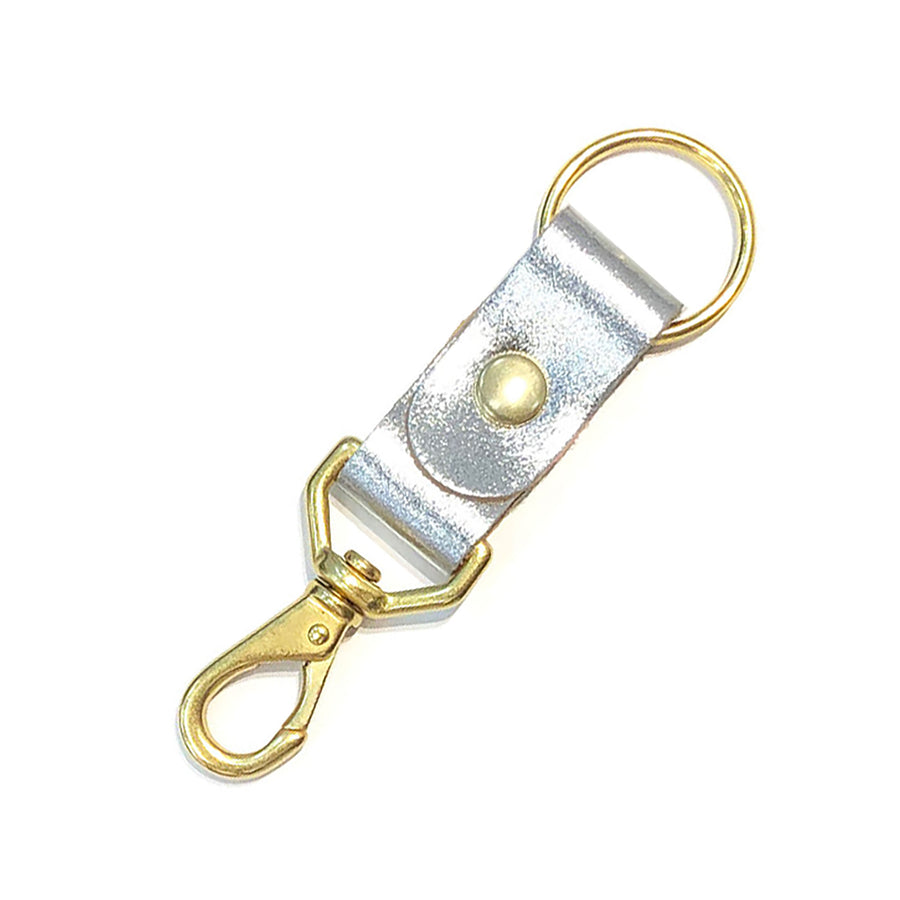 Primecut Leather Keychain Silver