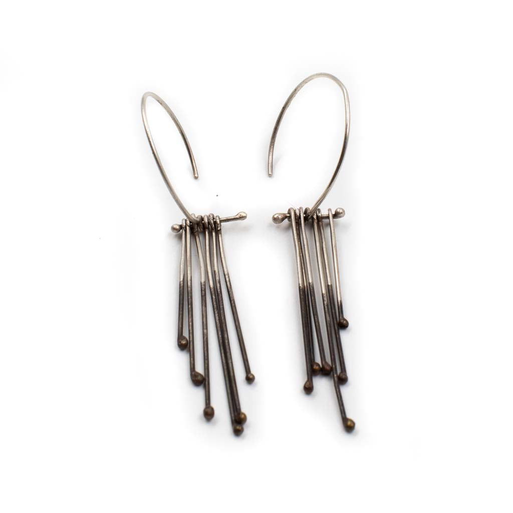 Quill Earrings Oxidized Silver by VK Designs