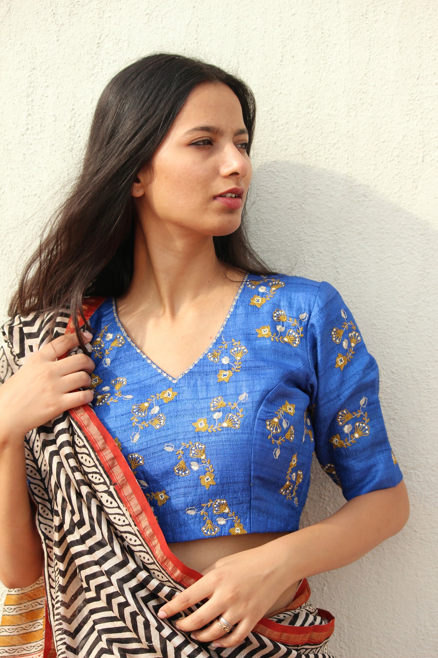 Kantha Silk Patchwork Blouse - Mogra Designs