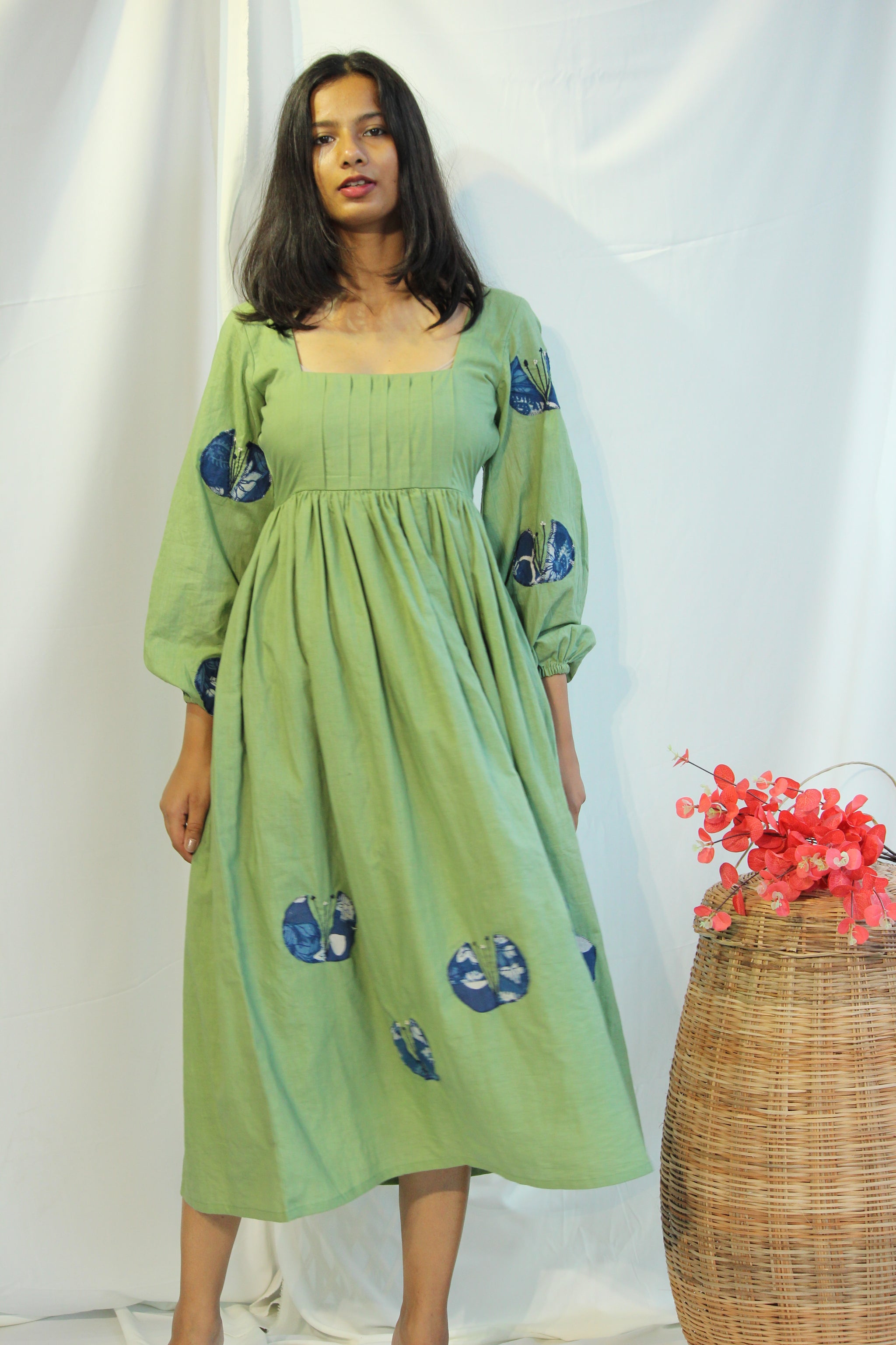 Pista Green Midi Dress By TAMASQ - Mogra Designs