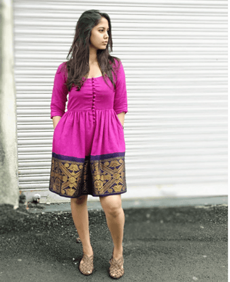 \u0026 Flare Madurai Saree Dress - Mogra Designs