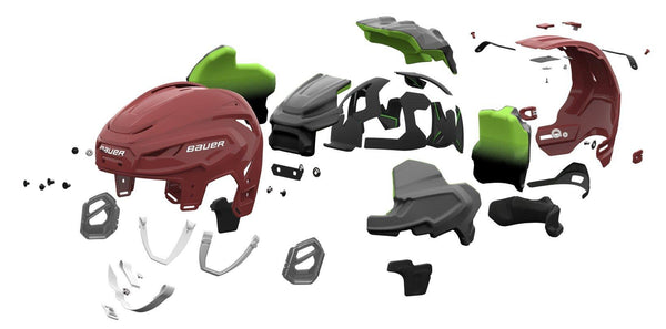 helmet exploded view of all the inside parts