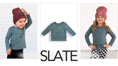 Slate henley tee