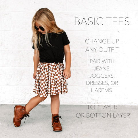 Basic Tees T Shirts Boys Girls Fall Winter Millie+Roo OOTD Kids Fashion