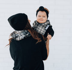 Grey Plaid Scarf Matching Mama and Me Toddler Scarf Millie+Roo M+R