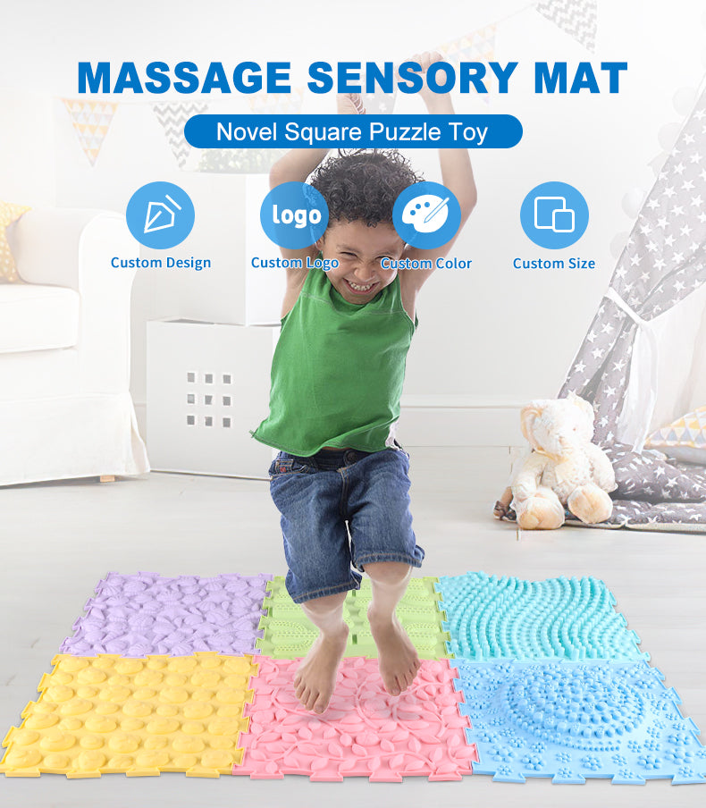 7 Pcs Sensory Mat Massage Game Mats Foot Massage Mat for Kids Autistic  Children Orthopedic Massage Puzzle Floor Mats Sensory Room Items Indoor  (Candy