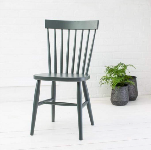 Painted spindle back dining chair