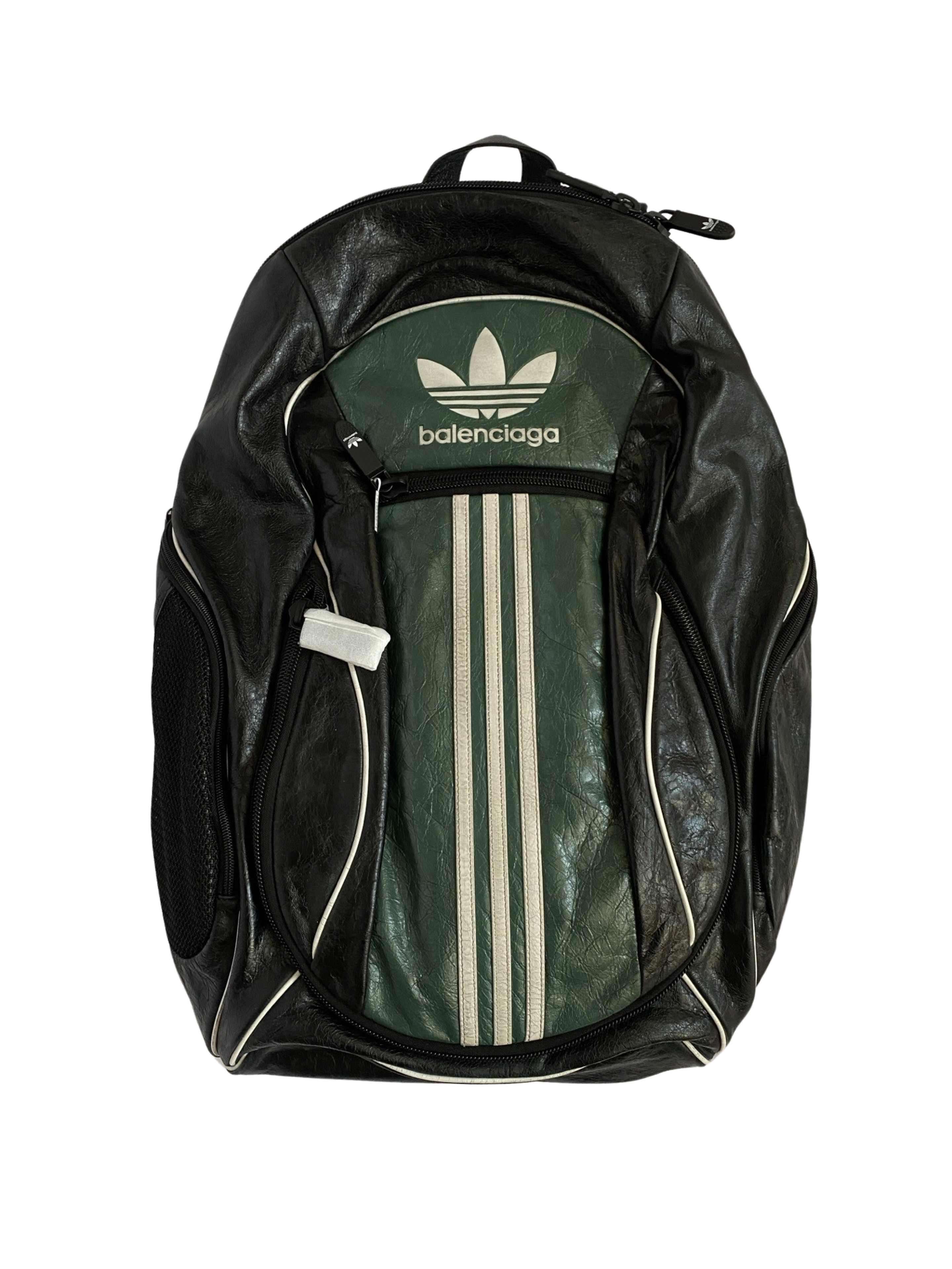 image of Balenciaga Adidas Leather Backpack Black Green Sz.L