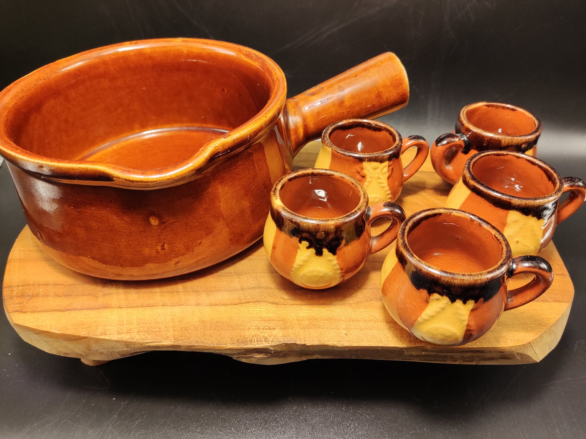 Piket sieraden pint fonduepan kaas (caquelon) met kopjes – IN REVERSE: Antiek, Vintage & Curiosa