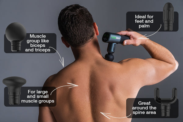 massage gun attachment for neck, shoulder, back, spine