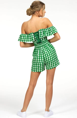 Green Gingham Corset