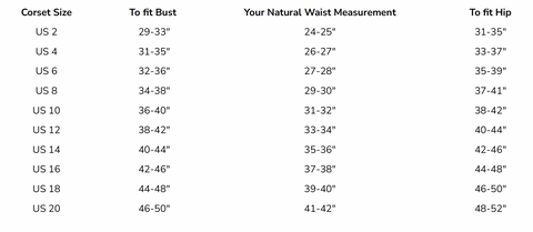 Instant Shape Size Chart