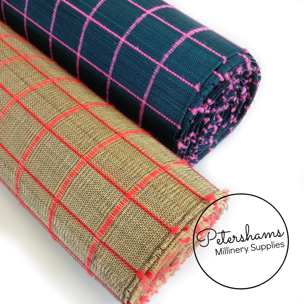Large Check Design Buntal / Jinsin Fabric - 1/2m – Petershams Millinery