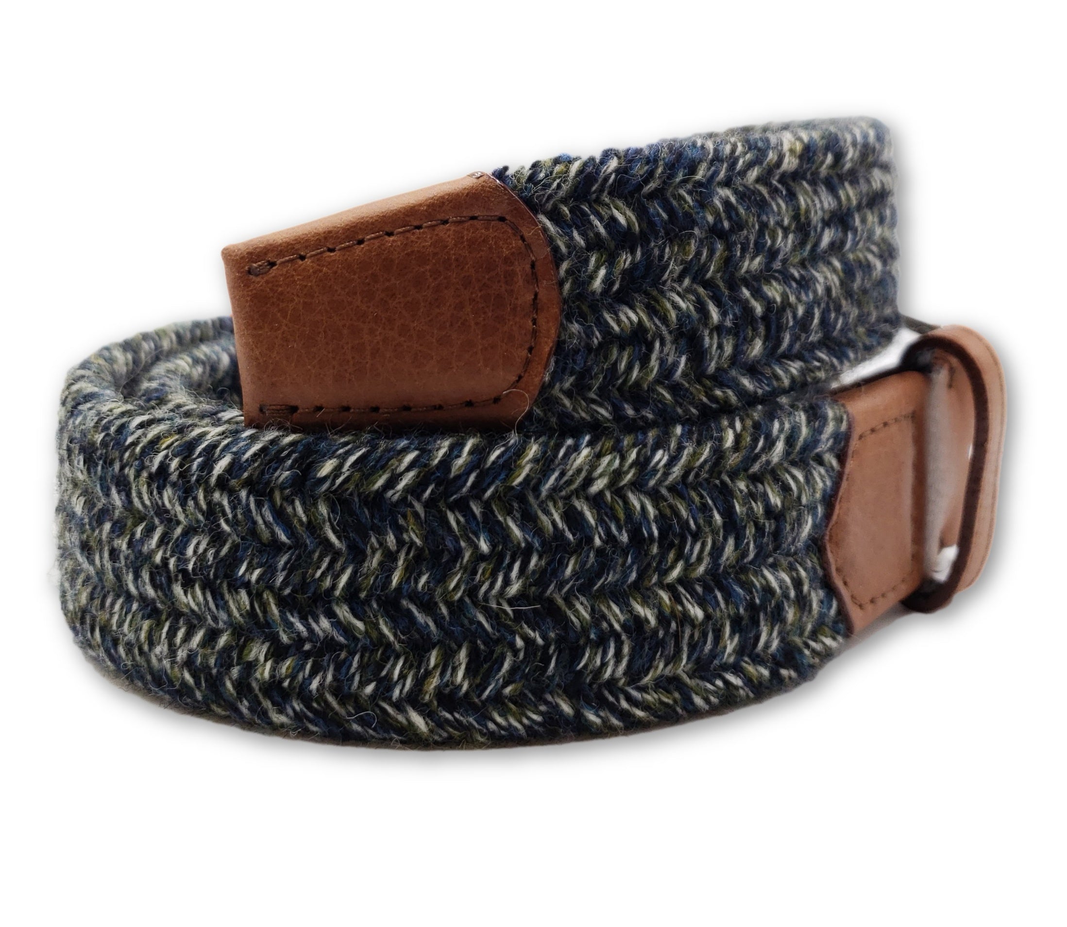 Green & Blue Multi Color Wool Stretch Belt