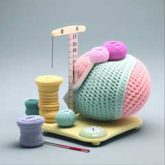 Yarn weight scale, animated 3D