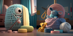 3D Pixar Style animated crocheted beings 