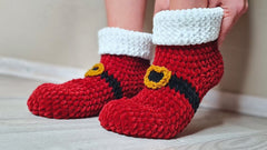 Crocheted slippers "Santa Style"