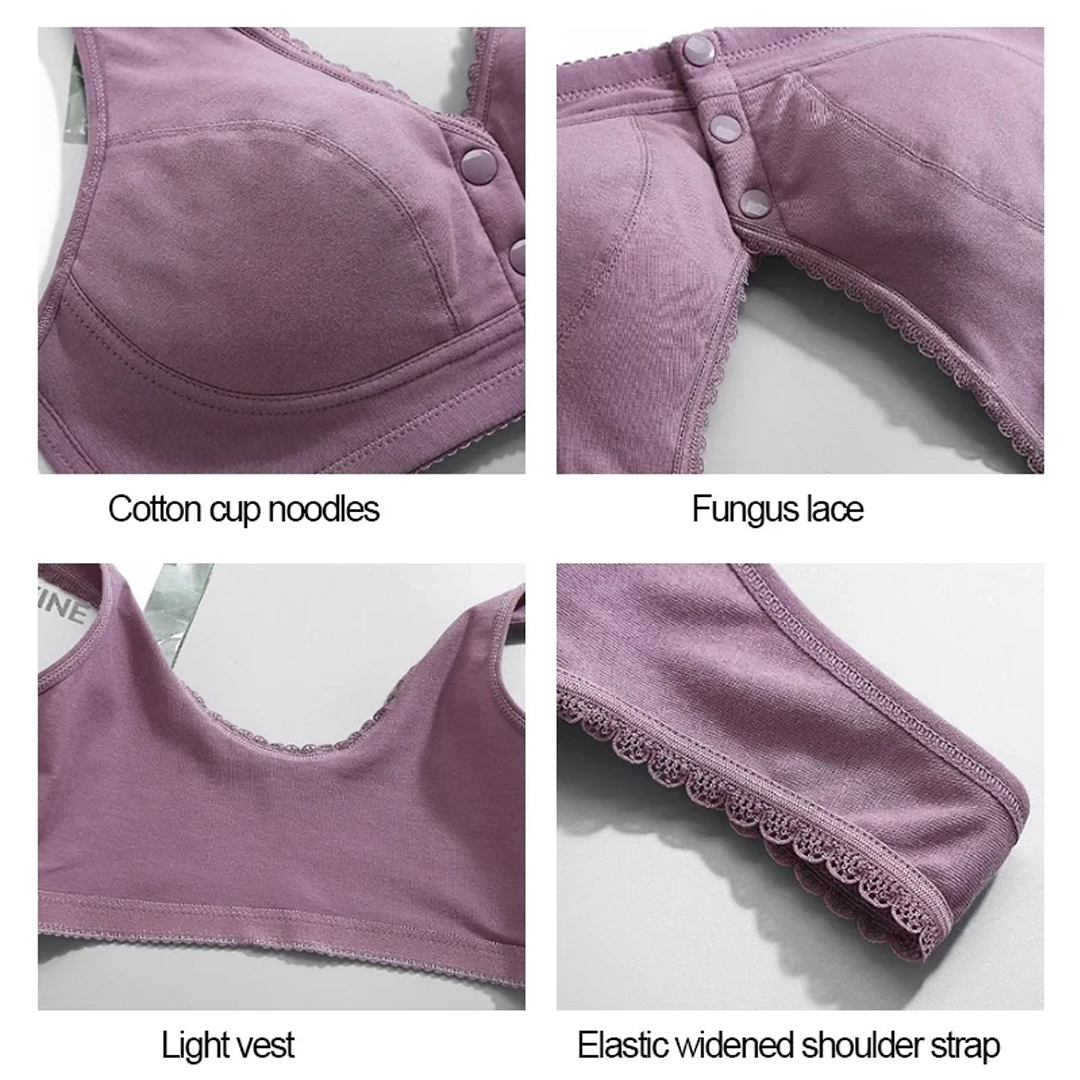 Lismali Pure Cotton Front Buckle Bra Large Size For Women