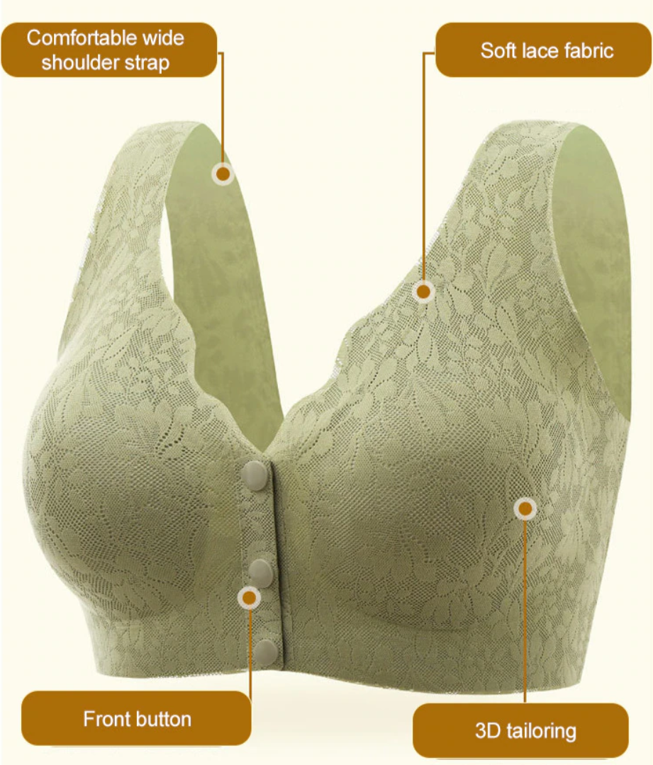 Front Closure Extra-Elastic Breathable Bra (From M to 3XL & Free