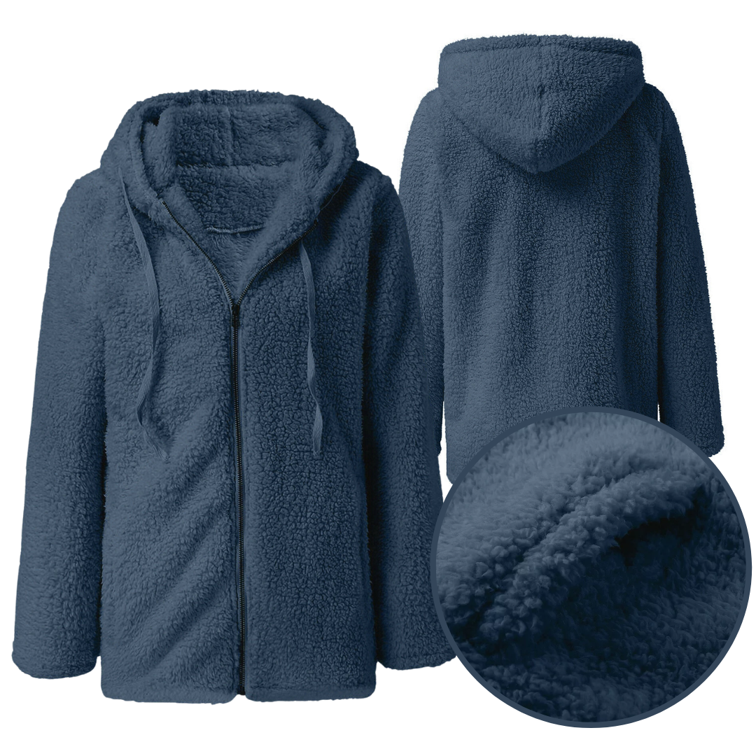 Lismali Fuzzy Fleece Casual Warm Winter Jacket