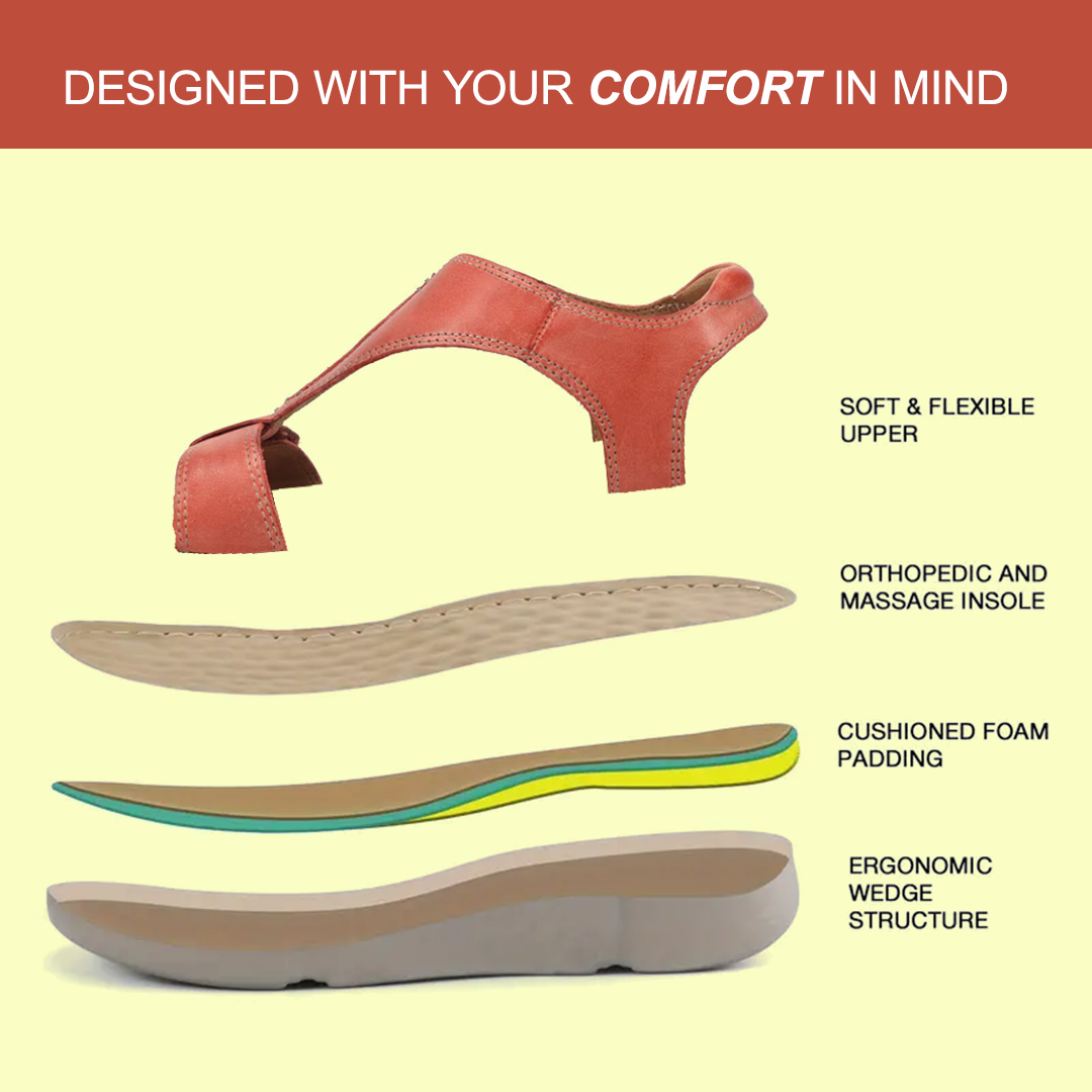 Lismali Retro Solid Color Casual Velcro Portable Sandals