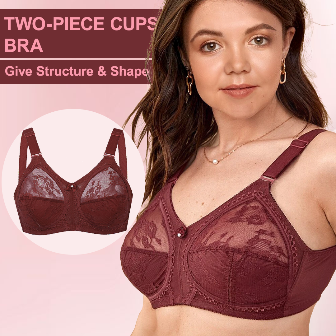 Lismali Floral Lace Full Coverage Wireless Minimizer Bra