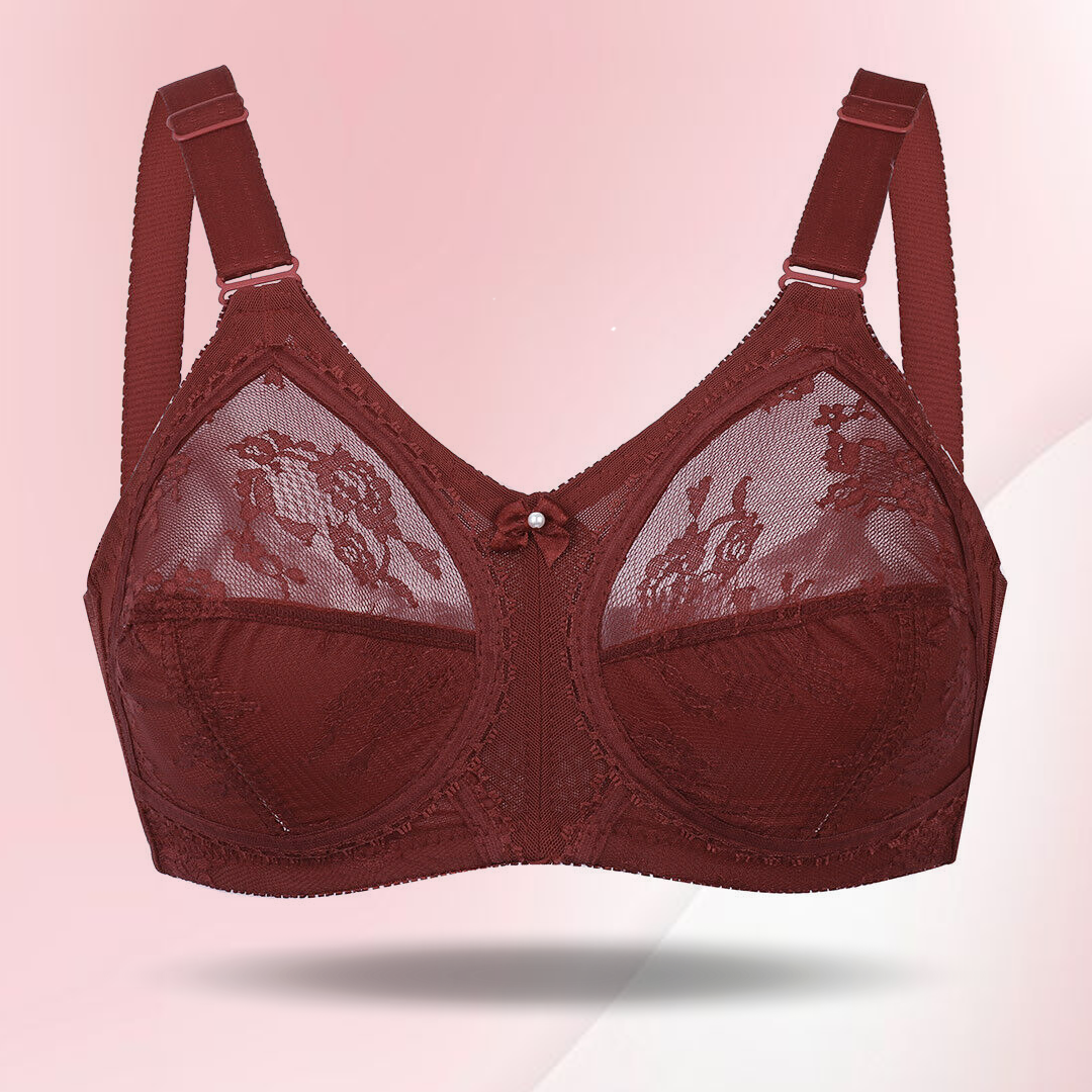 Floral Lace Full Coverage Wireless Minimizer Bra