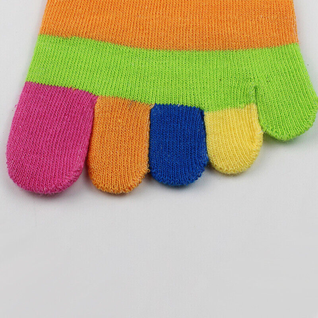 Lismali Cotton Rainbow Colorful Breathable Casual Ankle Toe Socks