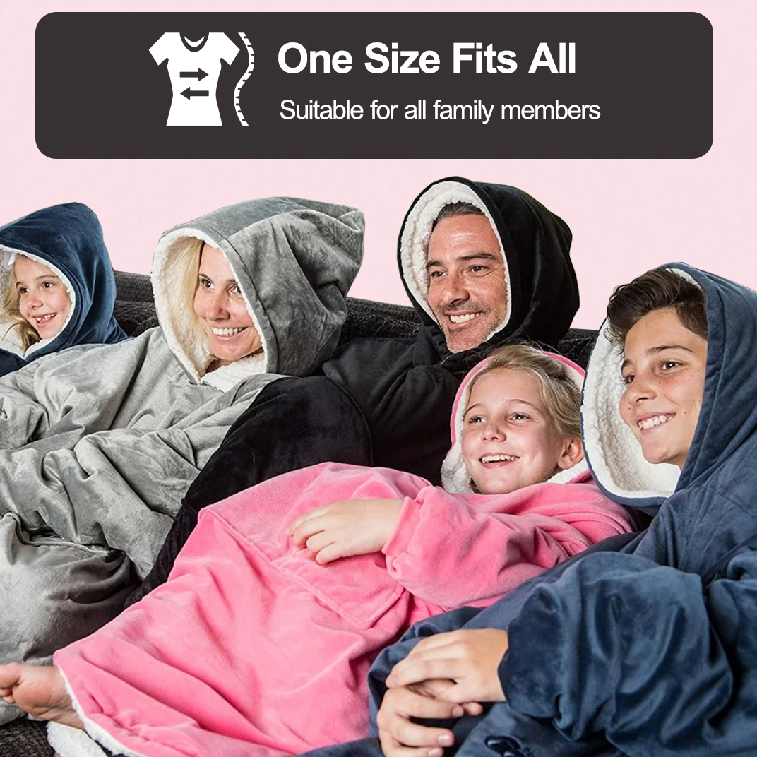 Lismali Wearable Blanket Hoodie - Cozy Soft Warm Plush Hooded Blanket