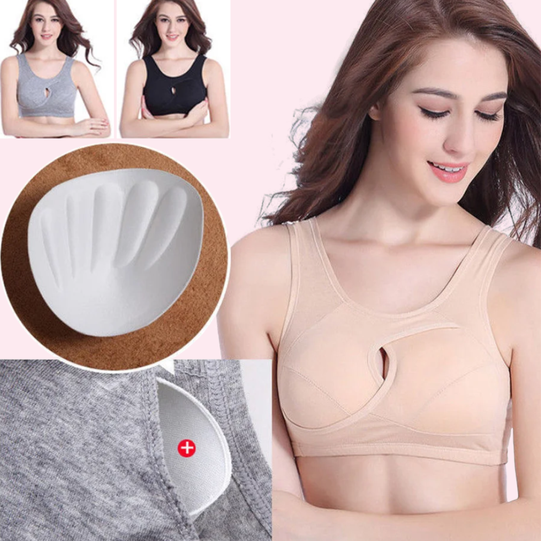 Lismali Cross Breast Anti-Sagging Wireless Sports Bra