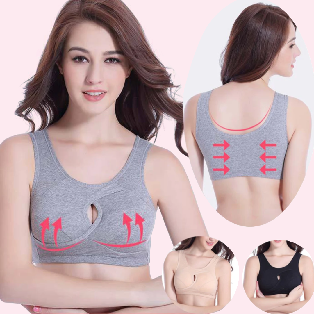 Lismali Cross Breast Anti-Sagging Wireless Sports Bra