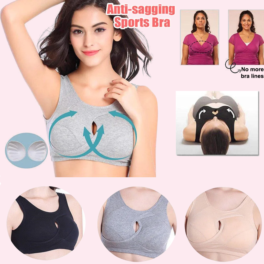 Lismali Cross Breast Anti-Sagging Wireless Sports Bra