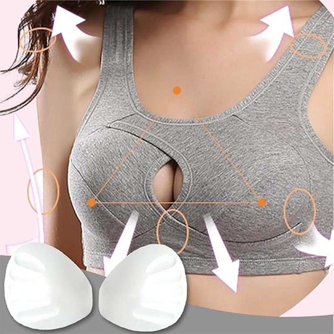 Lismali Cross Breast Anti-Sagging Wireless Sports Bra
