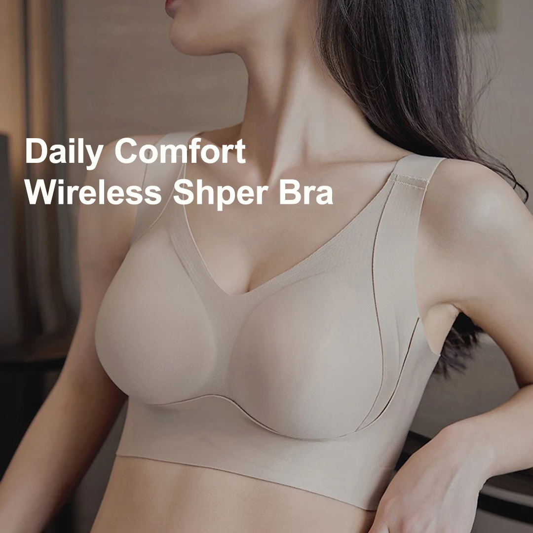 RYRJJ Wireless Bras for Women Comfort Full Coverage T-Shirt Bra Lightly  Lined Push Up Bra Sexy V-Neck Bralettes for Ladies(Wine,XXL) 