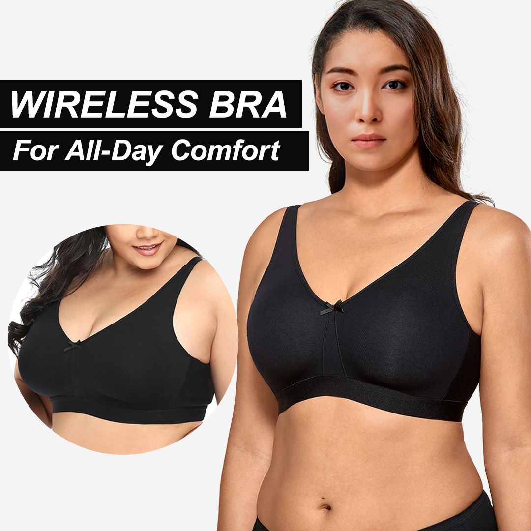 Black Beyond Soft Wireless Plus Size Cotton Bras – Glowicare Store