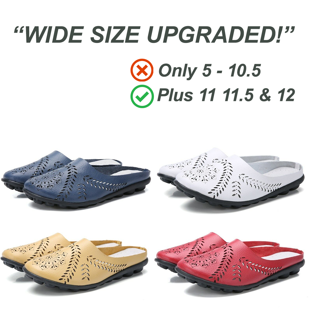 Lismali Airfleek Wide Toe Box & Wide Size Leather Slippers - New Colors