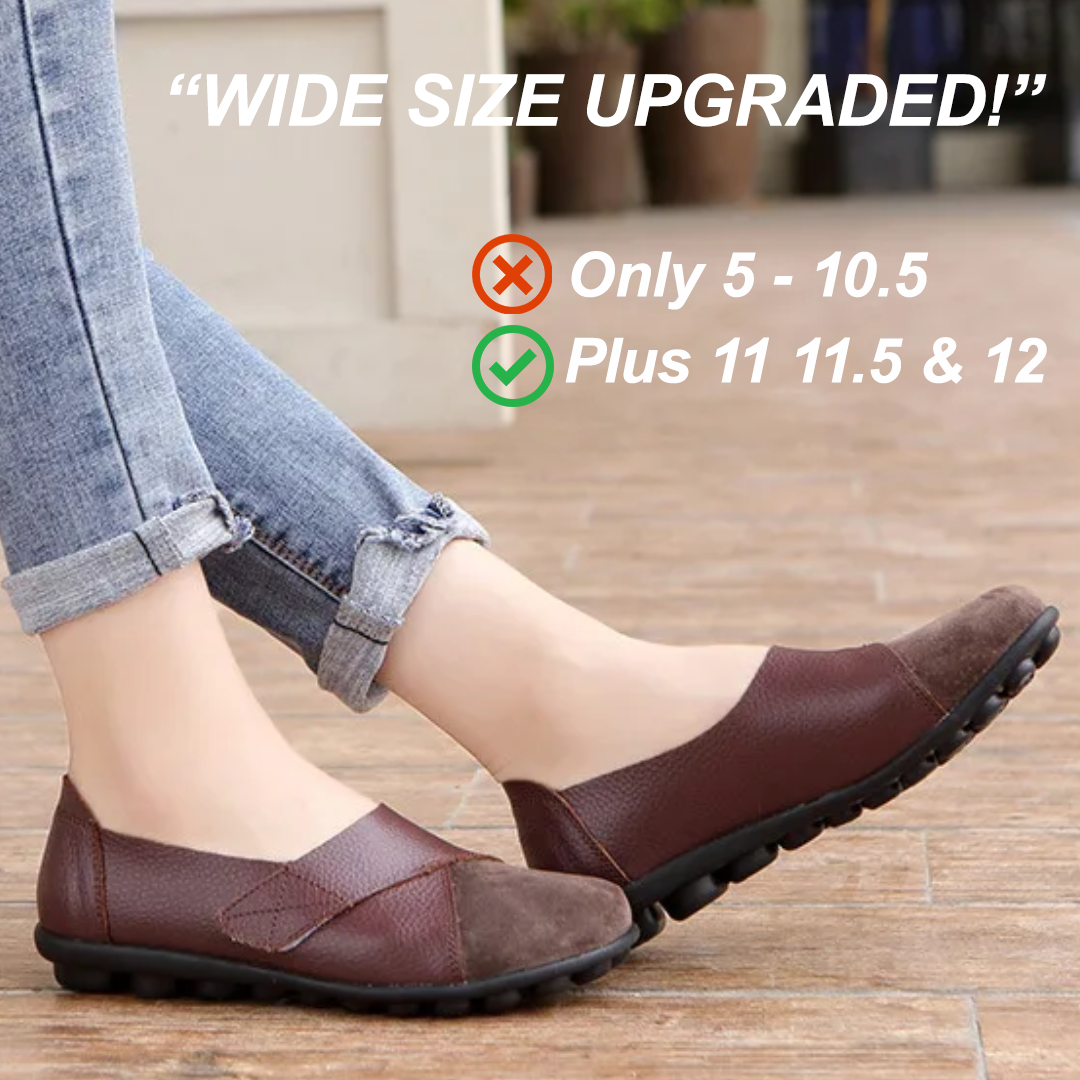 Uniqcomfy Wide Toe Box & Wide Size Leather Moccasin - Basic Colors